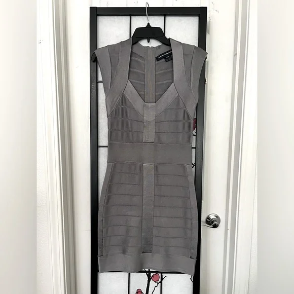 french connection grey bandage dress French Connection